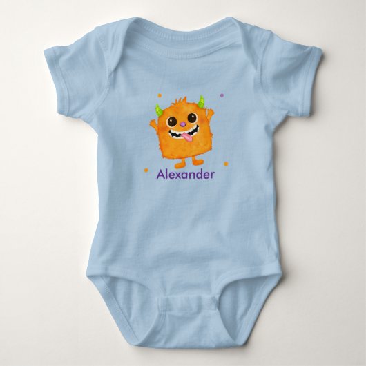 Lieve monster persoonlijke naam baby romper (Voorkant)