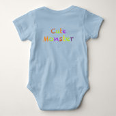 Lieve monster persoonlijke naam baby romper (Achterkant)
