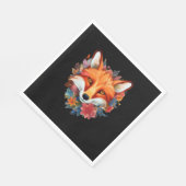 Lieve Mooie Aquarel Vos Bloem Servet (Hoek)