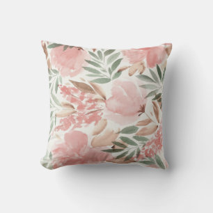 Lieve Mooie Moderne Waterverf Bloeiende Bloemen Kussen