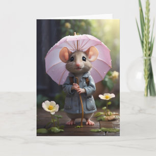 Lieve Muis Daisy Bloemen Illustratie Blanco Kaart
