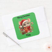 lieve muis Kerst sticker (Envelop)
