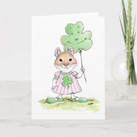 Lieve muis St. Patrick's Day kaart (Voorkant)