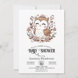 Lieve Mystieke Uil Baby Shower Kaart