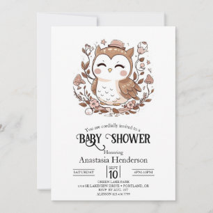 Lieve Mystieke Uil Baby Shower Kaart