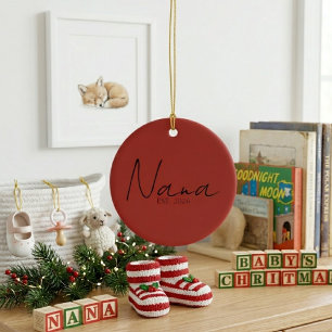 Lieve Nana EST Jaar Minimalistisch Herinneringssch Keramisch Ornament