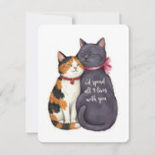 Lieve Negen Levens Katten Valentijnsdag Kat Liefhe Feestdagenkaart (Voorkant)