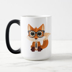 Lieve Nerdy Vos Kawaii Cartoon Magische Kleurveran Mok