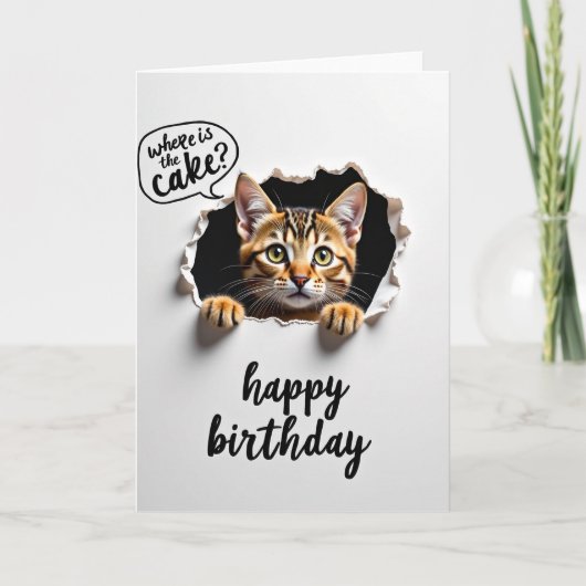 Lieve Nieuwsgierige Kat Kaart (Voorkant)