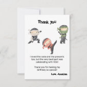 Lieve Ninja Warrior Kids Verjaardagsfeestje Bedankkaart (Voorkant)