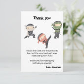 Lieve Ninja Warrior Kids Verjaardagsfeestje Bedankkaart (Staand voorkant)