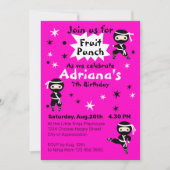 Lieve Ninja Warrior Meisjes Roze Verjaardagsfeestj Kaart (Voorkant)