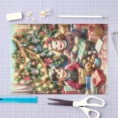 Lieve nostalgische kinderen met kerst van en naar tissuepapier (Craft)