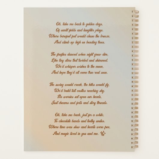 lieve nostalgische planner (Achterkant)