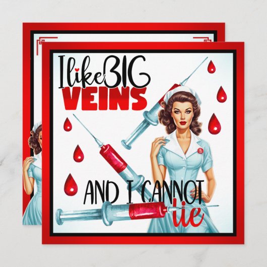 Lieve Nostalgische Verpleegster die van Grote Ader Feestdagenkaart (Voorkant / Achterkant)