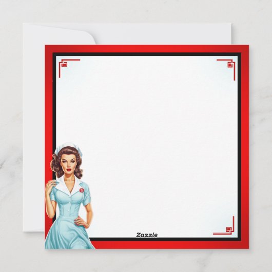 Lieve Nostalgische Verpleegster die van Grote Ader Feestdagenkaart (Achterkant)