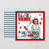 Lieve Nostalgische Verpleegster Ik vind Grote Ader Feestdagenkaart (Voorkant / Achterkant)