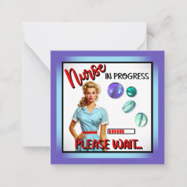 Lieve Nostalgische Verpleegster Pin-up Verpleegste Notitiekaartje