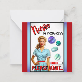 Lieve Nostalgische Verpleegster Pin-up Verpleegste Notitiekaartje