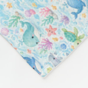 Lieve Oceaangenoten Waterverf Patroon Fleece Deken