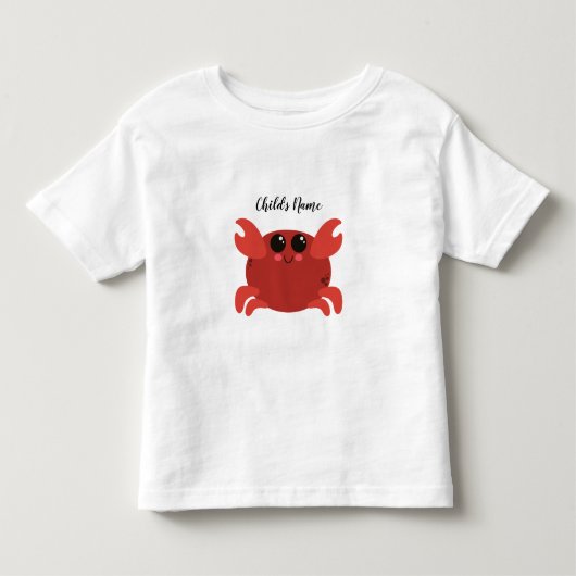 Lieve Oceenkrab met Aangepaste Naam Kinder Shirts (Voorkant)