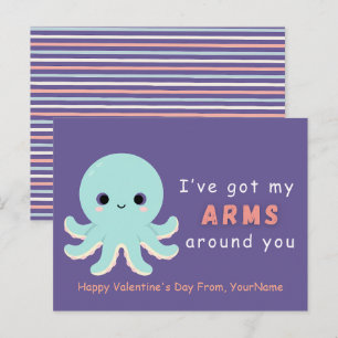 Lieve Octopus Valentijnskaart met WoordenSpel Feestdagenkaart