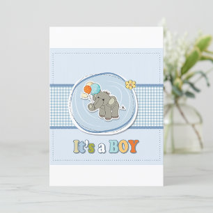 Lieve Olifant Baby Jongen Aankondiging