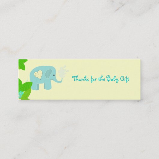 Lieve Olifant Bedankt Mini Visitekaartje (Voorkant)