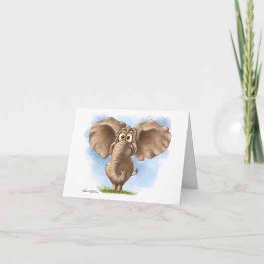 Lieve Olifant Cartoon Kaart (Voorkant)