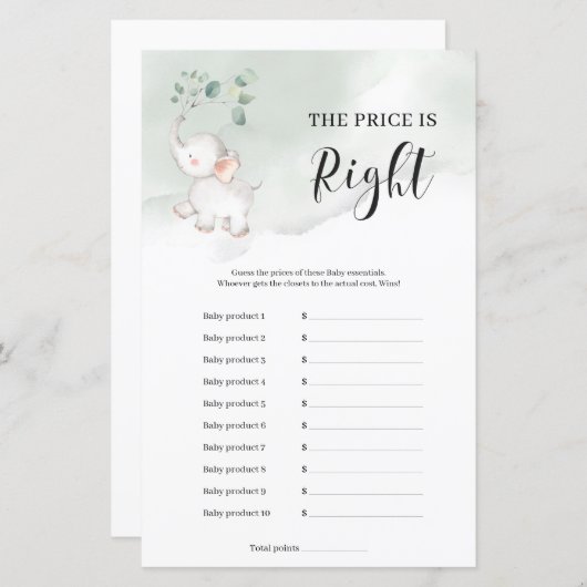 Lieve olifant eucalyptus de prijs is goed spel (Voorkant / Achterkant)