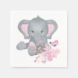 Lieve olifant in waterverf servet