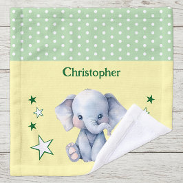 Lieve olifant naam toevoegen polka stippen sterren washandje