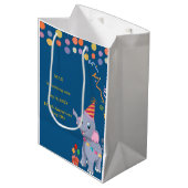 Lieve Olifant Verjaardag Medium Cadeauzakje (Voorkant Gekanteld)