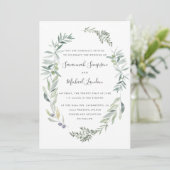 Lieve Olijf en blaadjes bruiloft Kaart (Staand voorkant)