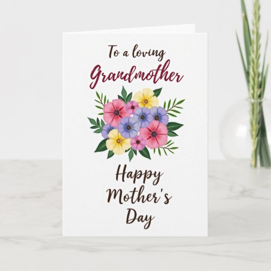 Lieve Oma Dag Bloemkaart Kaart (Voorkant)