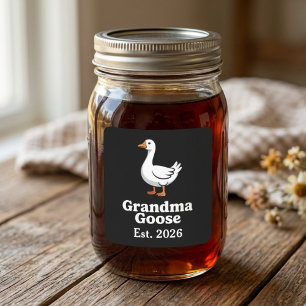 Lieve oma-gans Beste Jaar Grappige Gans Cartoon Vierkante Sticker