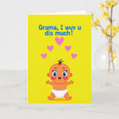 Lieve oma, ik hou van je kaart (Gele Bloem)