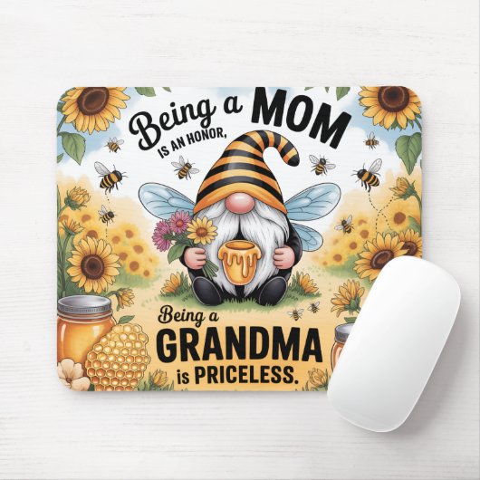 Lieve Oma Kabouter Bekerglas Muismat (Met muis)