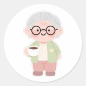 👵 Lieve oma Ronde Sticker (Voorkant)