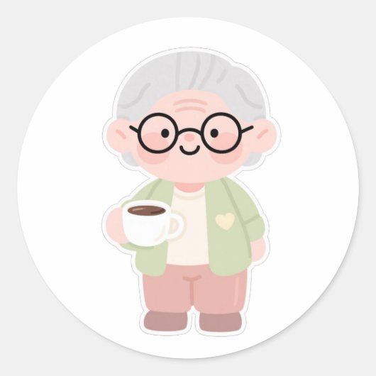 👵 Lieve oma Ronde Sticker (Voorkant)