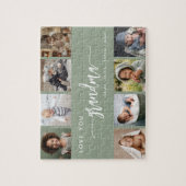 Lieve Oma Sage Green Fotocollage Legpuzzel (Verticaal)