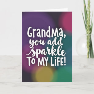 Lieve oma Sparkle Kunstkaart Kaart