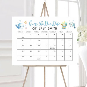 Lieve Onderwater Baby Shower Verwachte Datum Poste Poster