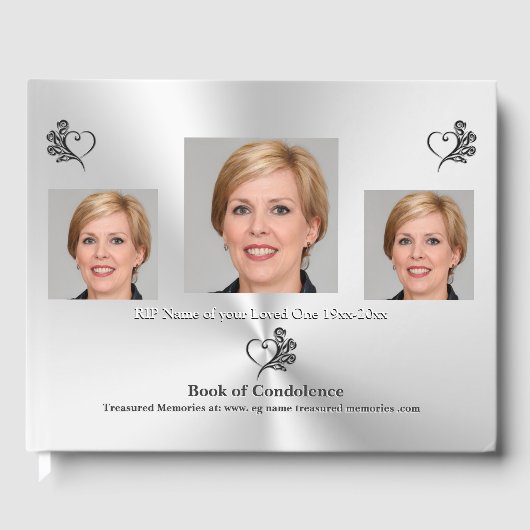 Lieve One, Heart en Rozen - condoleanceboek Gastenboek (Voorkant)