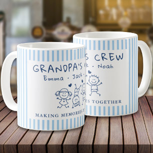 Lieve Opa Crew Met Eigen Namen Lichtblauwe Streep Koffiemok