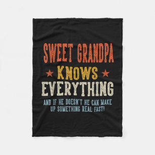 Lieve opa weet alles vaderdag retro fleece deken