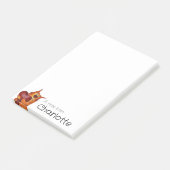 Lieve oranje cartoon kat hart naam post-it® notes (Schuin)