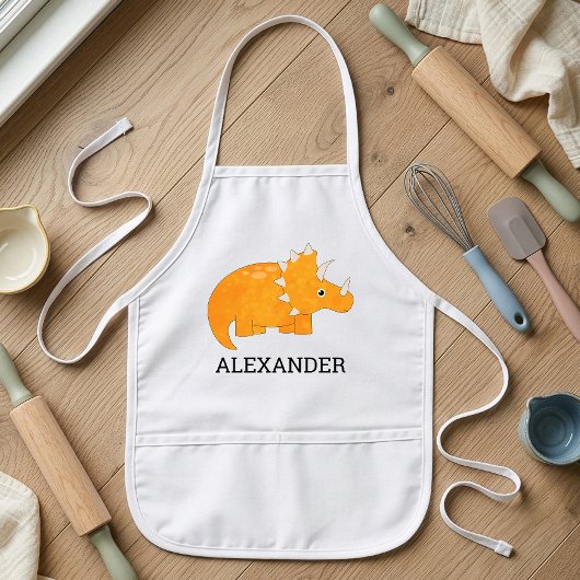 Lieve Oranje Dinosaurus Persoonlijk Kinder Schort