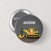 Lieve Oranje Graafmachine Bouwer Jongen Ronde Button 5,7 Cm (Voorkant /achterkant)