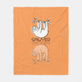 Lieve Oranje Luiaard Reflectie Doodle Aangepaste N Fleece Deken (Voorkant)
